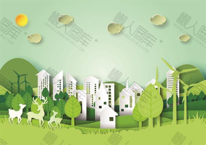 绿色环保文明城市背景图