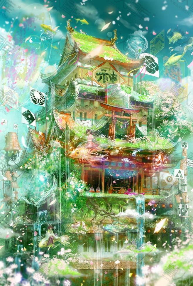 日本神社动漫高清图片 梦幻手绘日本神社动漫手机壁纸高清无水印下载 懒人图库 日本神社动漫高清图片 梦幻手绘日本神社动漫手机壁纸高清无水印下载 懒人图库