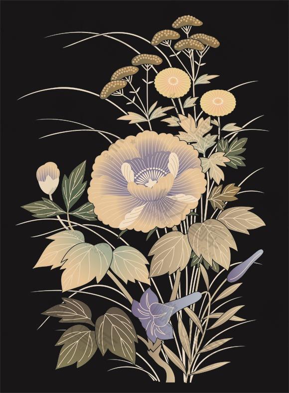 淡雅日式和风花卉背景图片