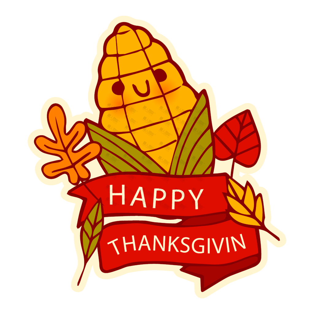 彩绘玉米图案感恩节快乐图片