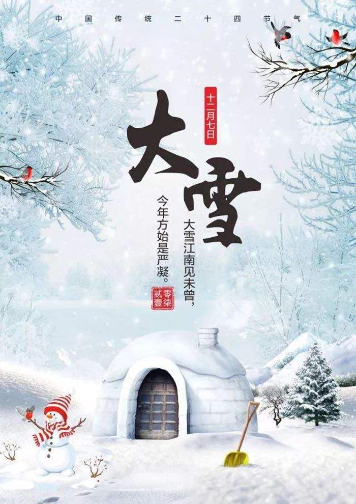 大雪瑞雪兆丰年节日海报