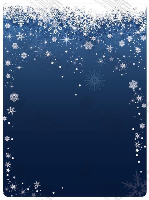 圣诞节雪花贺卡背景图图1