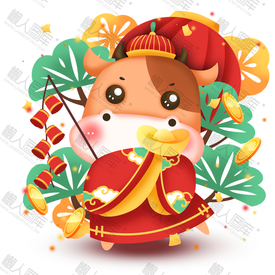 2021卡通牛吉祥物图1