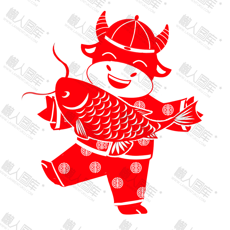 喜庆小牛新年装饰图1