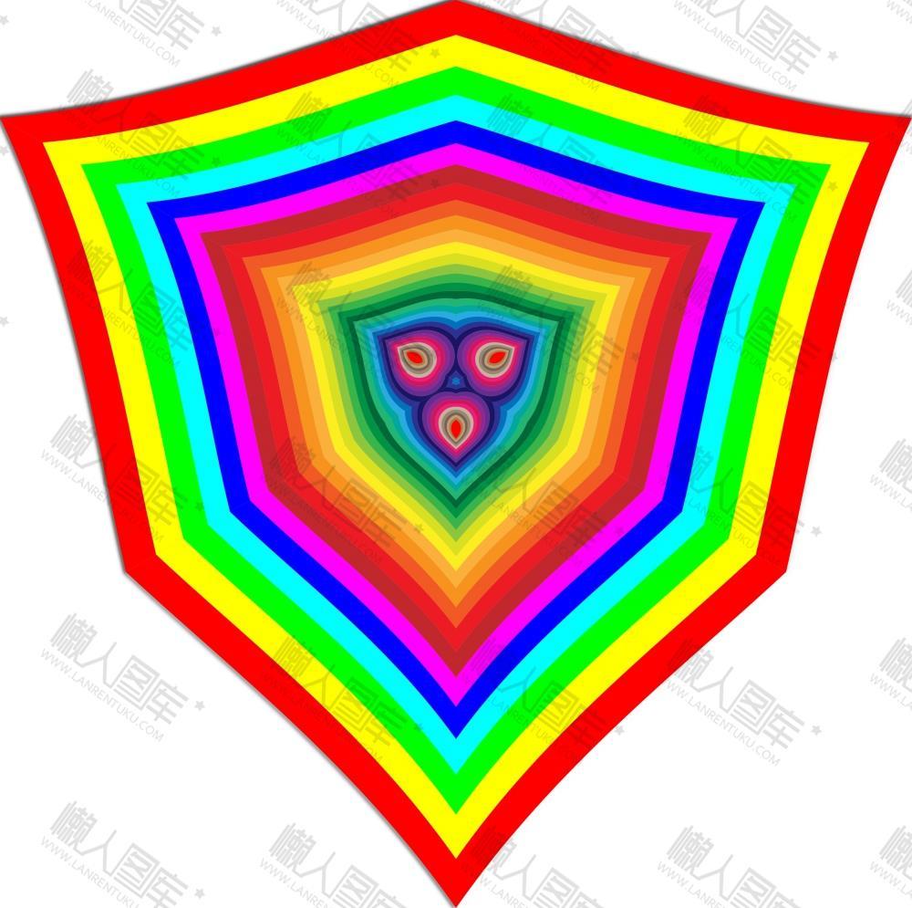 彩虹图案盾牌png图标
