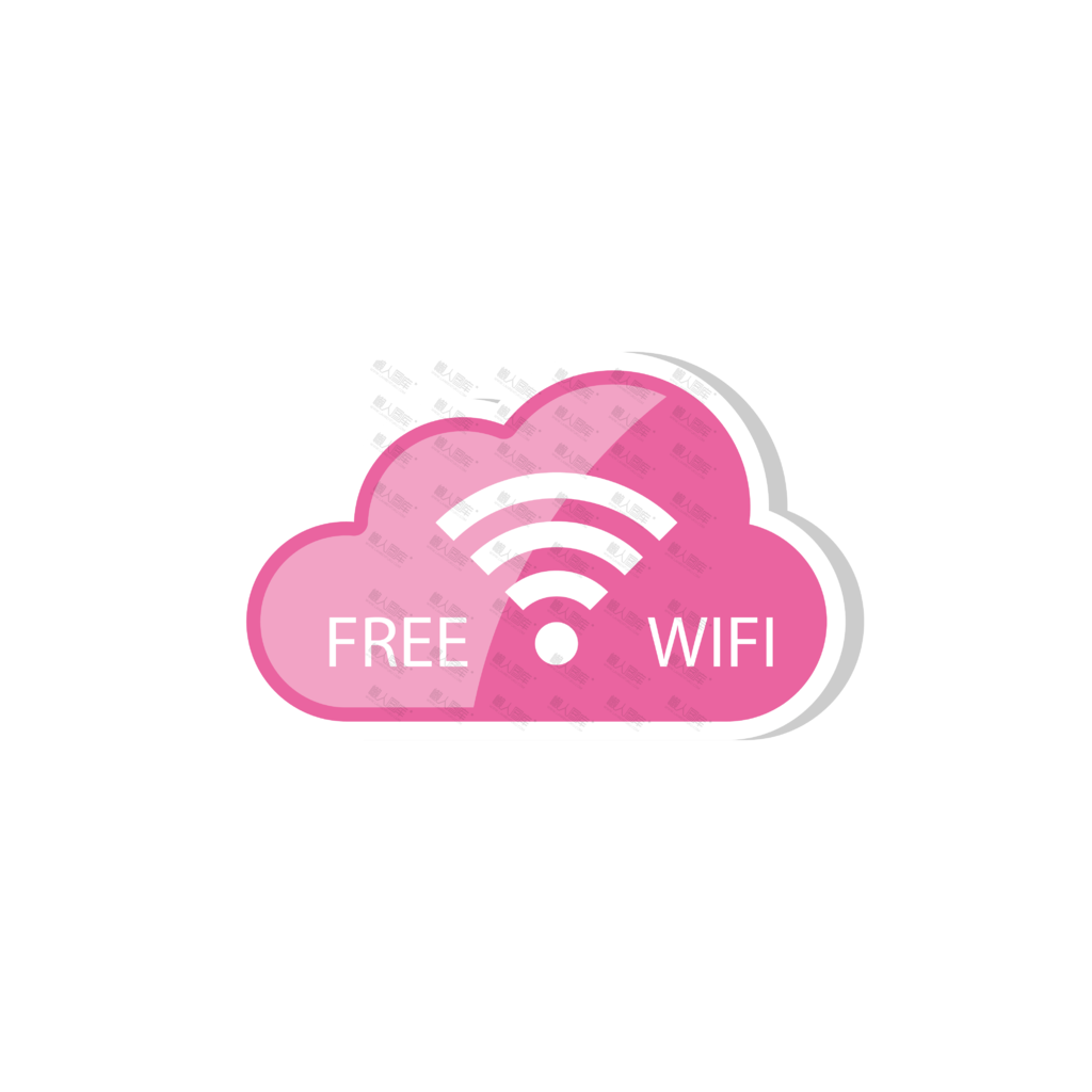 粉色云彩WIFI信号图标