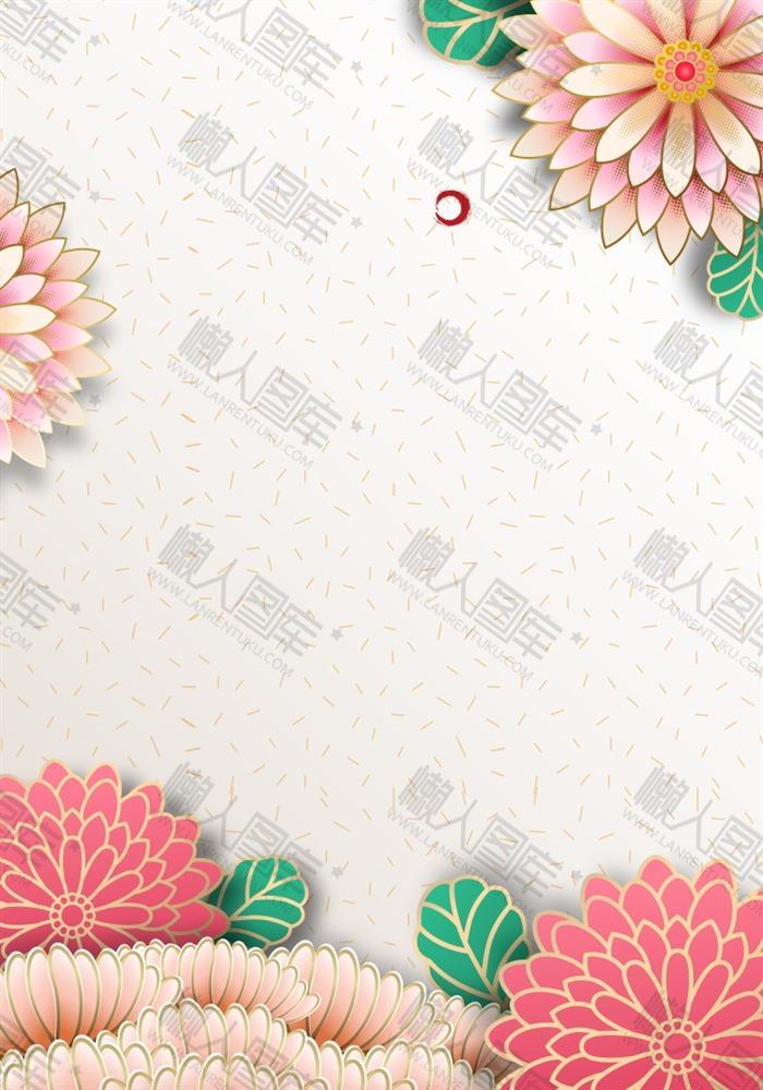 精致中国风花卉背景图片图1