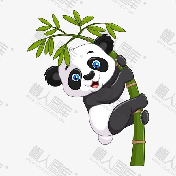 卡通熊猫和竹子图片