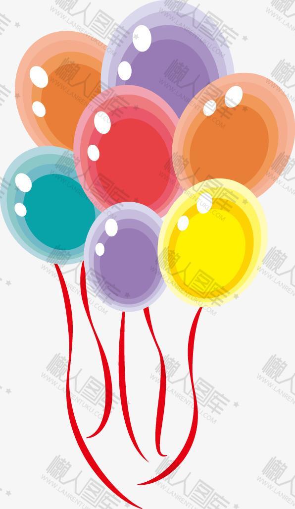 手绘彩色气球装饰图片