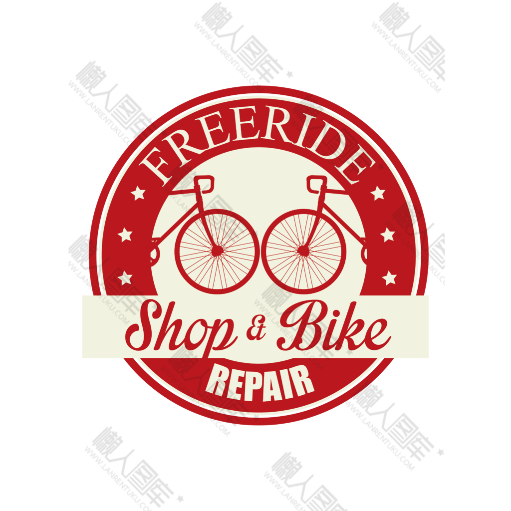 复古自行车店logo