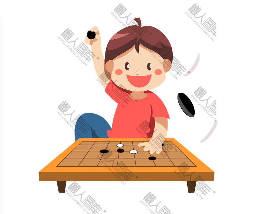 下围棋的卡通人物图片