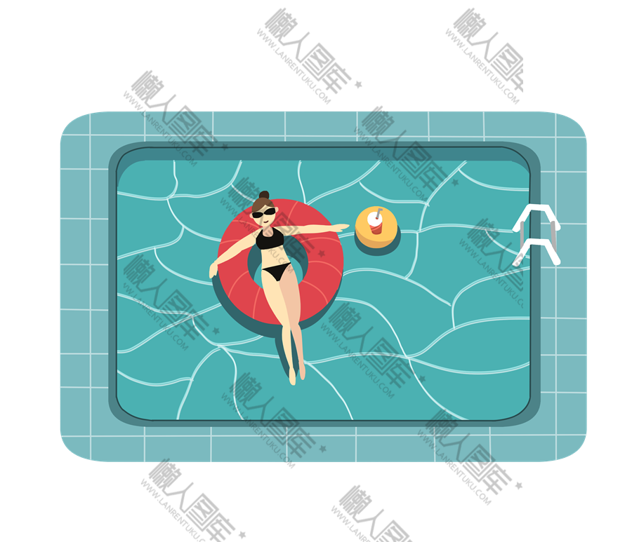 游泳池卡通图片素材