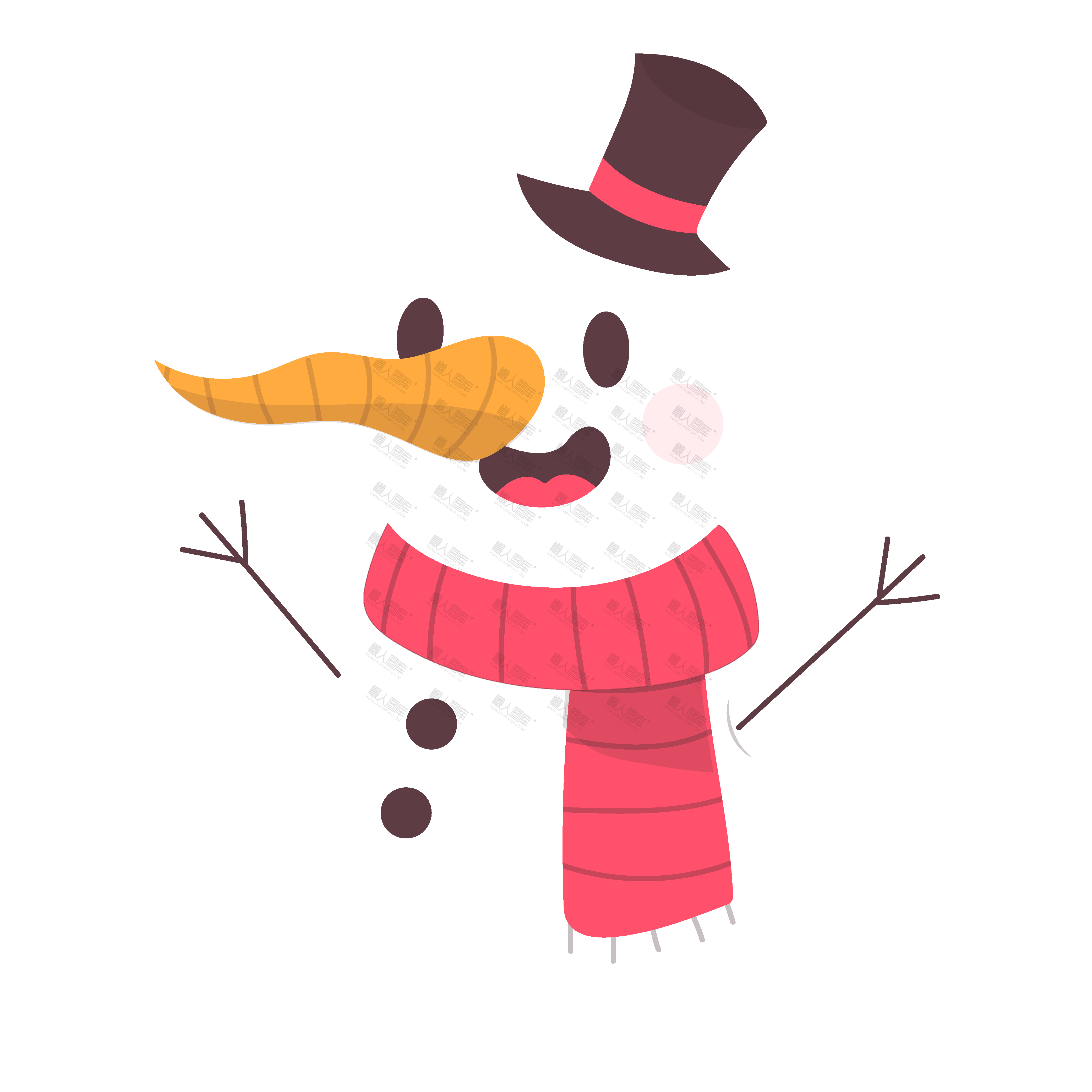 可爱雪人矢量图图1