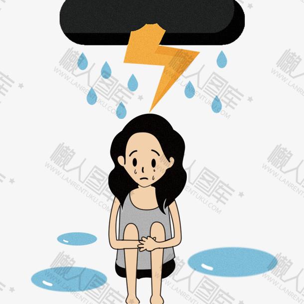 抑郁症卡通插图图1