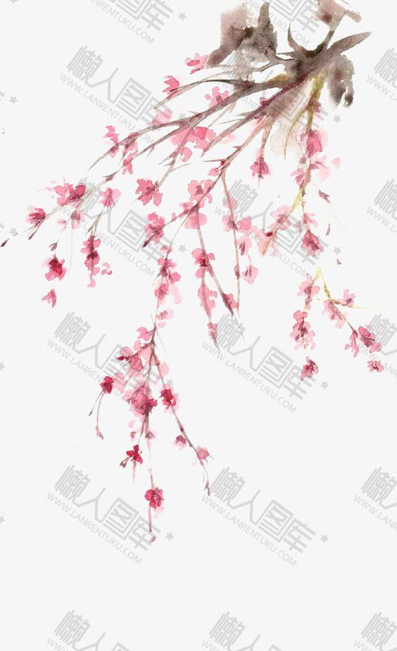 唯美古风桃花插画图1