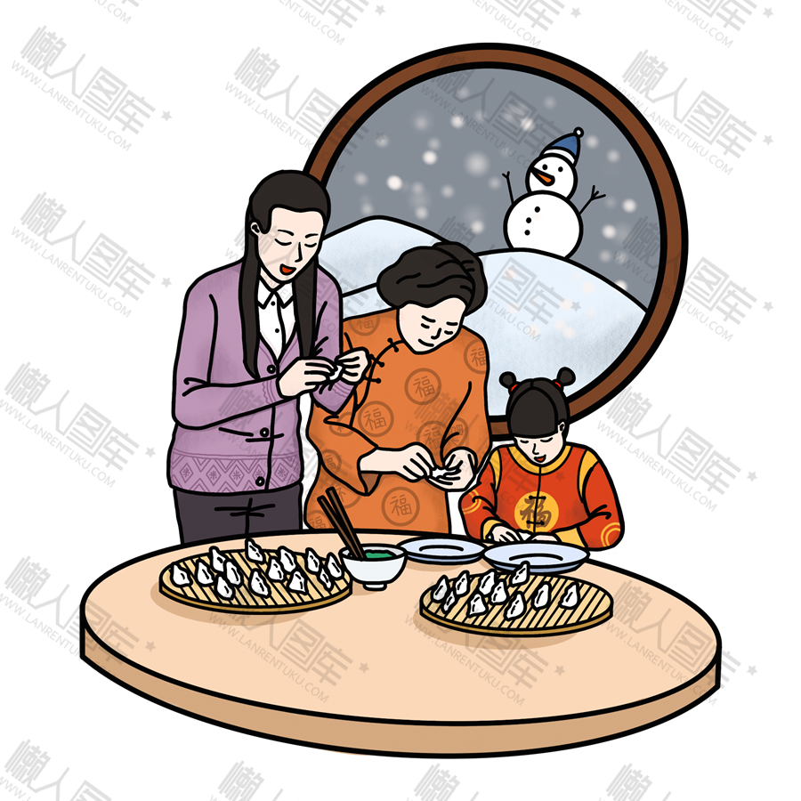 冬至包饺子图片