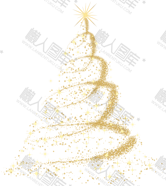 金色发光圣诞树图片