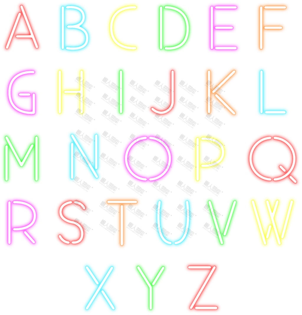 26个彩色英文字母图片