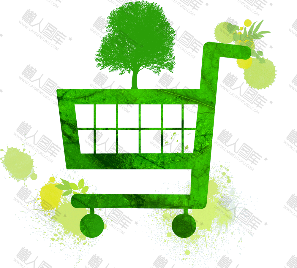 森林植物主题购物车logo