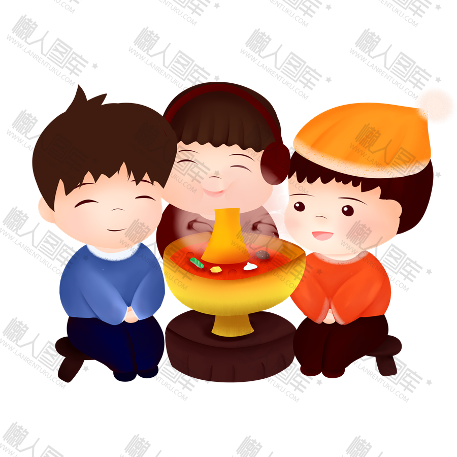 一起吃火锅人物插画图1