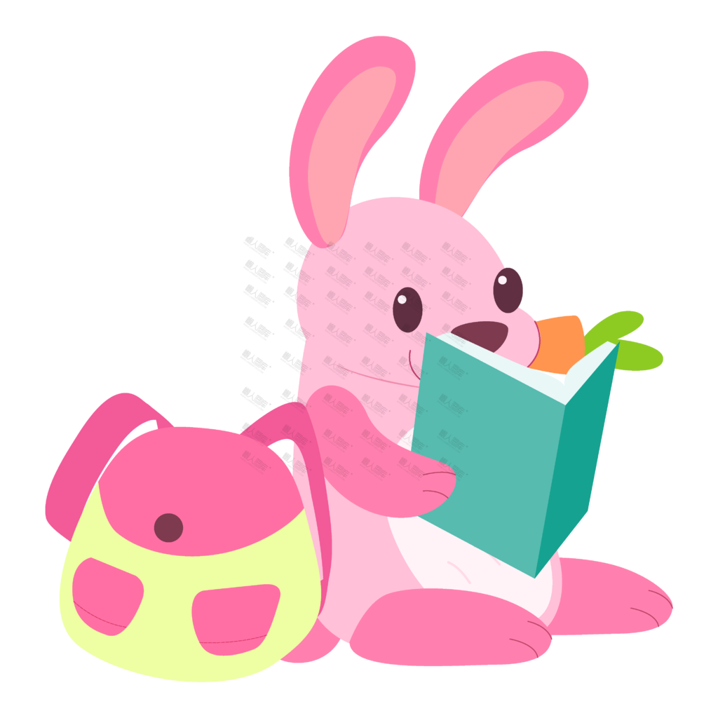 上学看书的小兔子