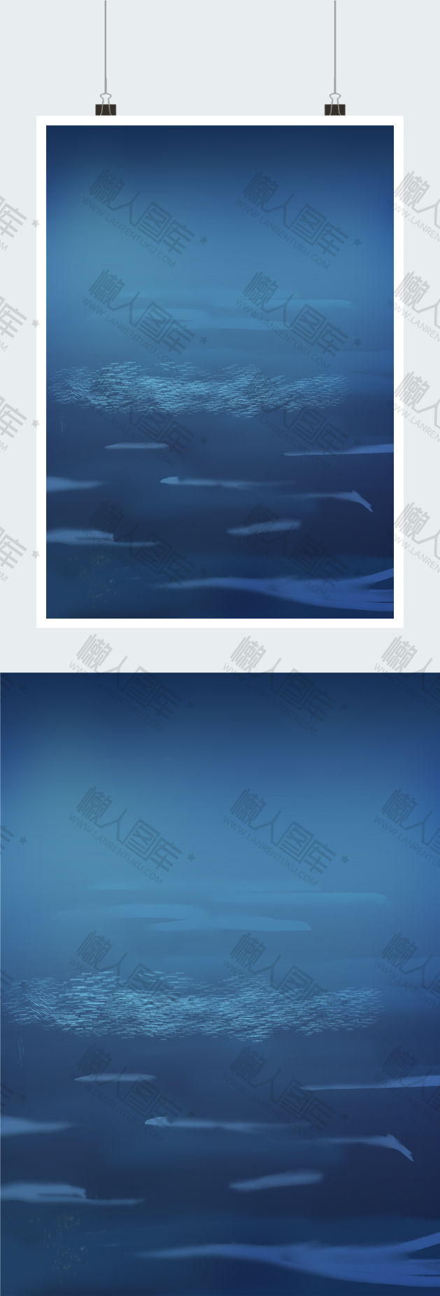 蓝色简约无字背景图片图1