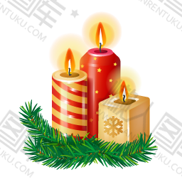 圣诞蜡烛装饰图片