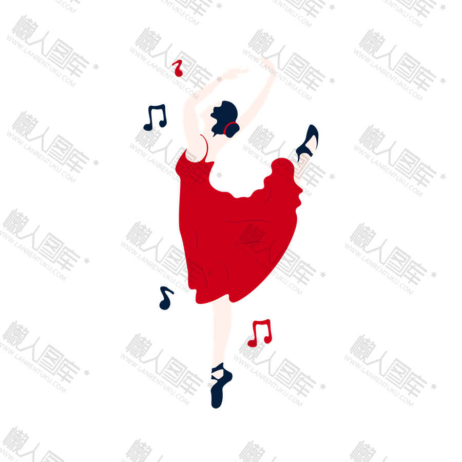 红裙子芭蕾舞女孩