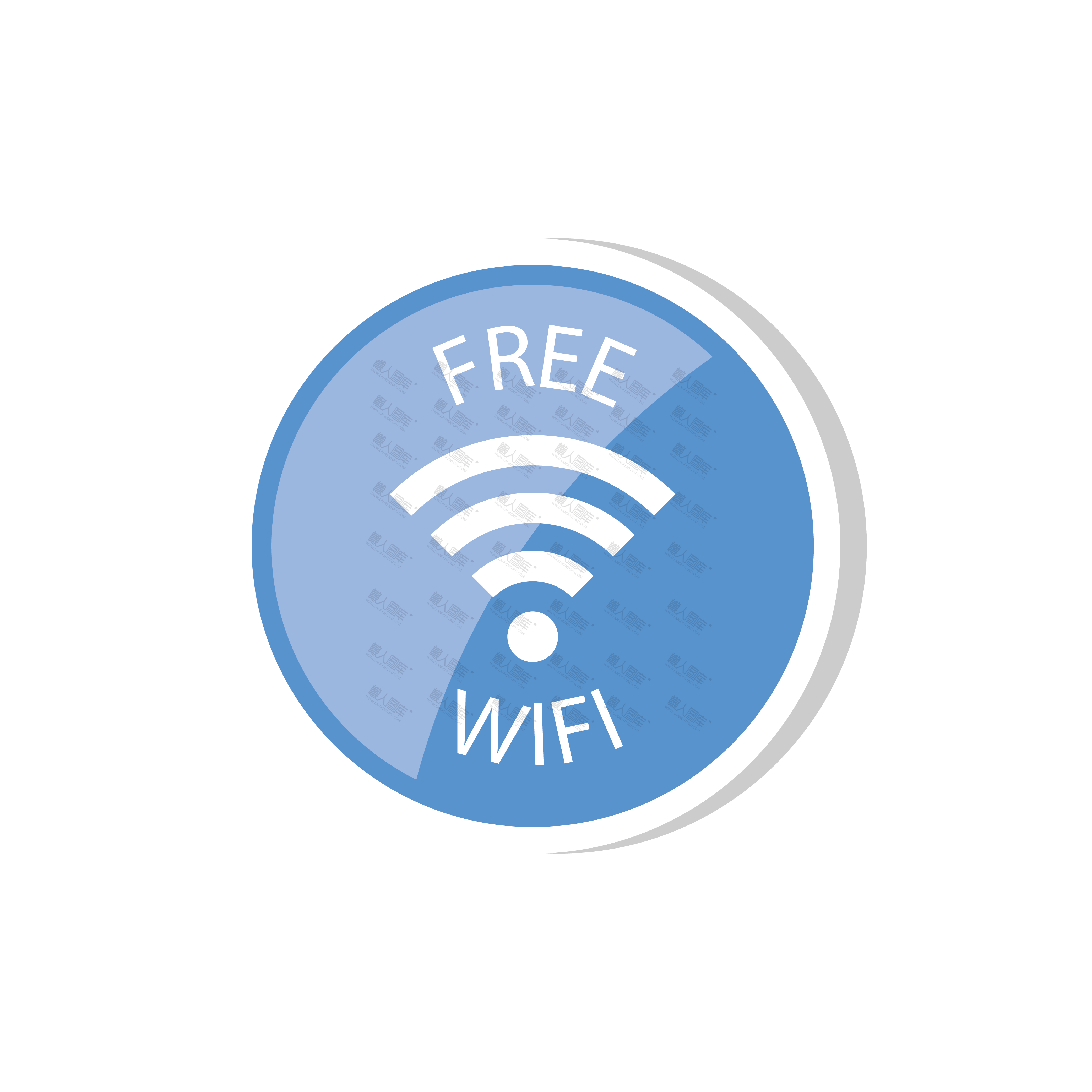 蓝色圆标WiFi标志