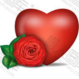 红色爱心玫瑰花装饰图片