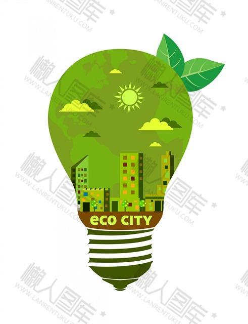 环保城市电灯矢量图