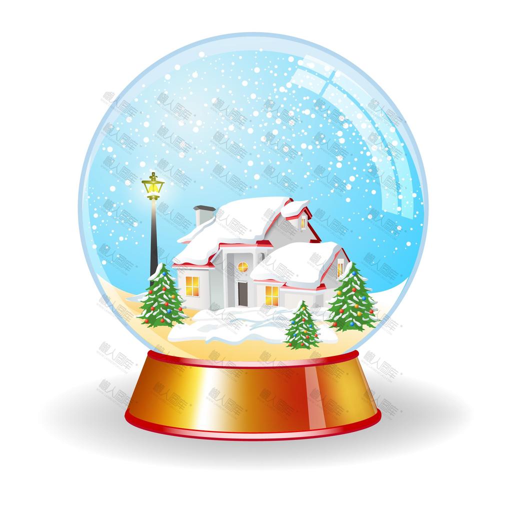 圣诞节雪花水晶球