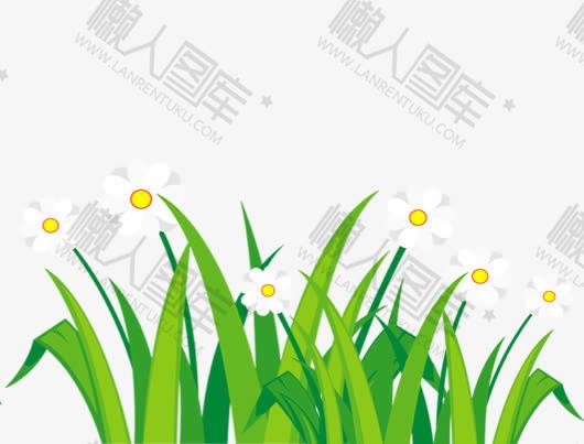 小花草丛卡通手绘图1
