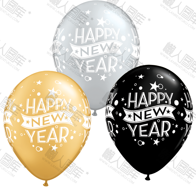 元旦新年快乐气球装饰图片