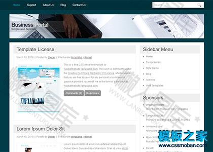墨绿色商务英文博客CSS模板图2