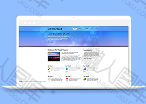 蓝色大气小图标分类天空主题企业网站整站html模板