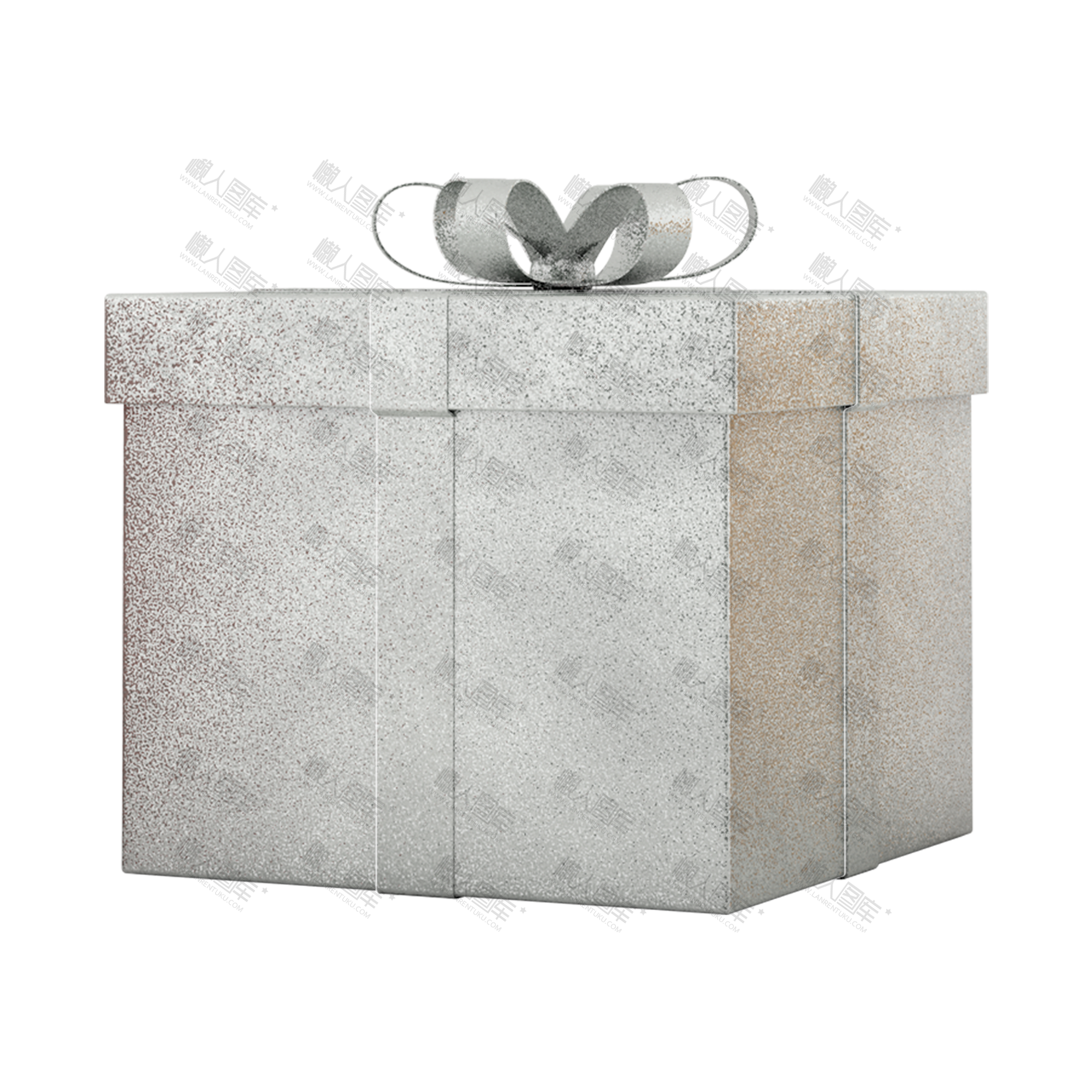 银色礼物盒免抠实物图