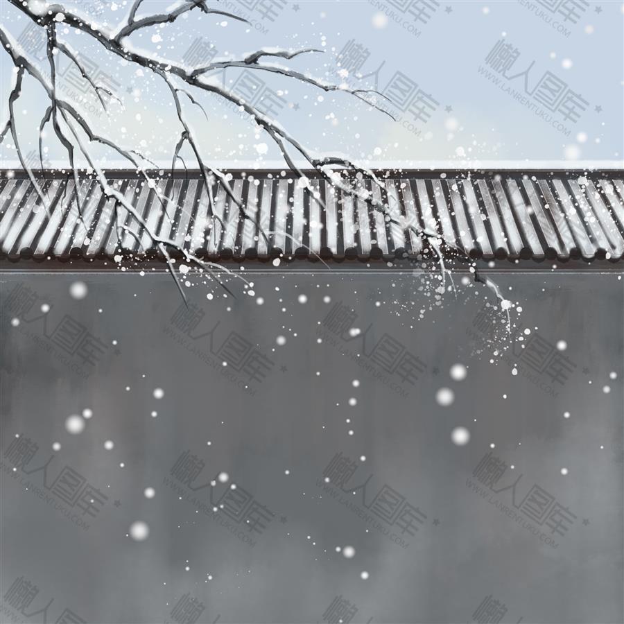 唯美雪景梅花墙壁背景