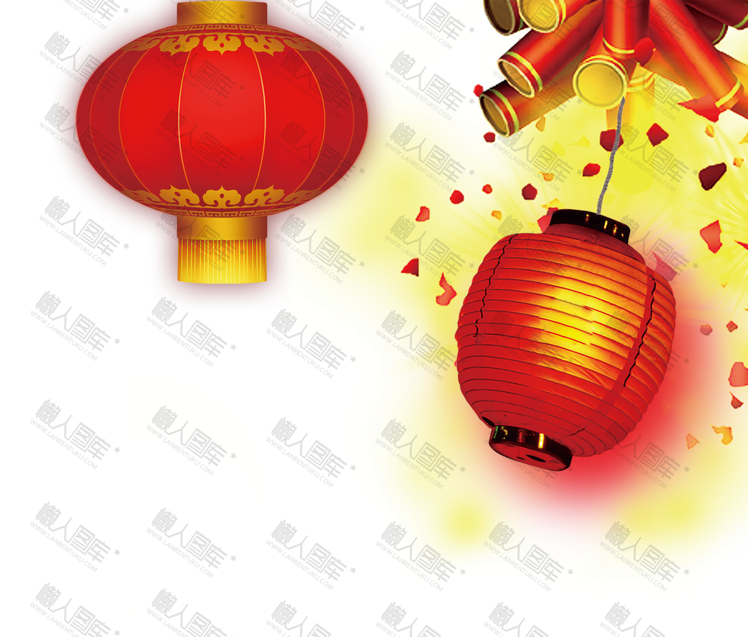 新年灯笼炮竹图1