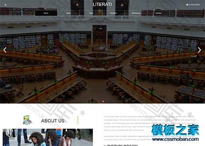 简洁大学图书馆教育单页响应式模板图2