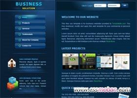 深蓝色企业html5网站模板