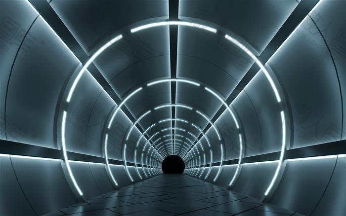 科技风空间隧道背景图