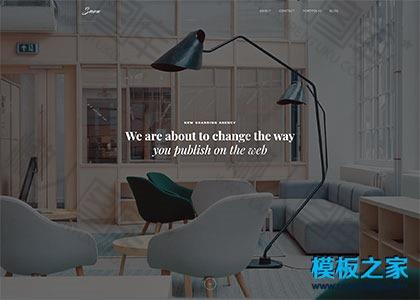 黑白简约家居软装装修网站模板图2