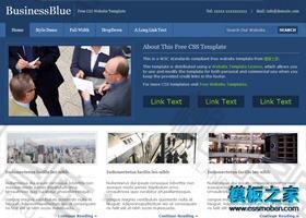 纯蓝色商业网站模板