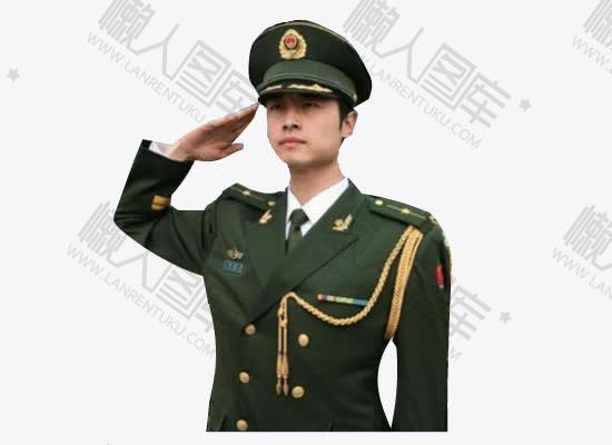 中国军人敬礼免抠摄影图