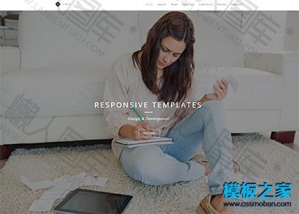简洁黑白设计院网页模板图2