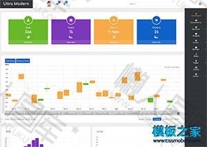 图表统计自适应bootstrap后台模板