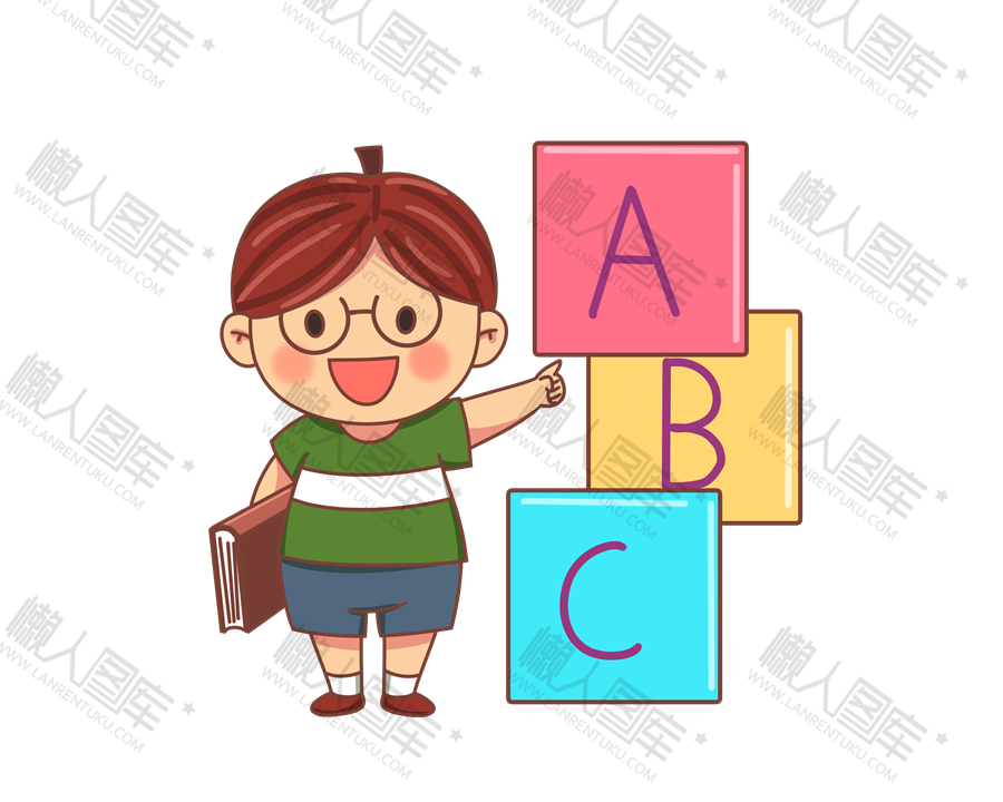 儿童英语培训班ABC插画