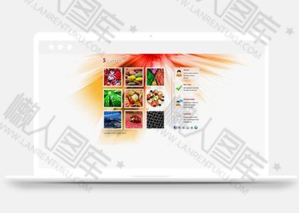 九宫格分布模块化商务网站模板图2