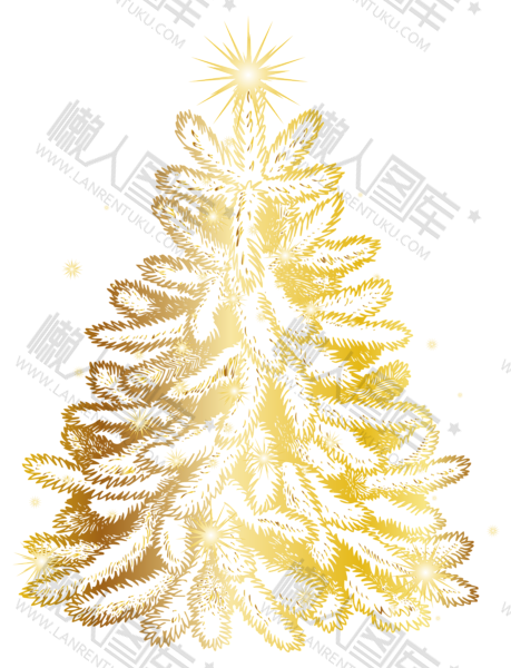 png免抠金色圣诞树